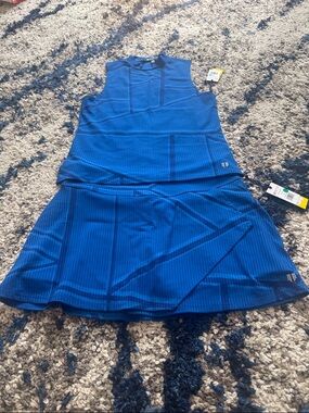 eleven by venus williams royal blue tennis outfit NWT size Top-M, skirt-L